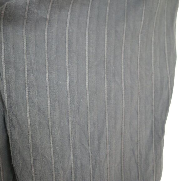 Theory Size 6 Linen Blend Striped Wide Leg Sugar C Trouser Pants Black - Picture 7 of 9